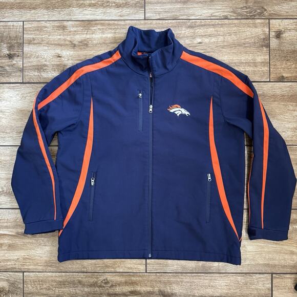 NFL Denver Broncos Blue Orange Full Zip Jacket Coat Size XL Mens Football - Picture 2 of 12